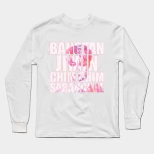 BTS - Chim Chim and words (pink watercolours) | Army | Kpop Long Sleeve T-Shirt